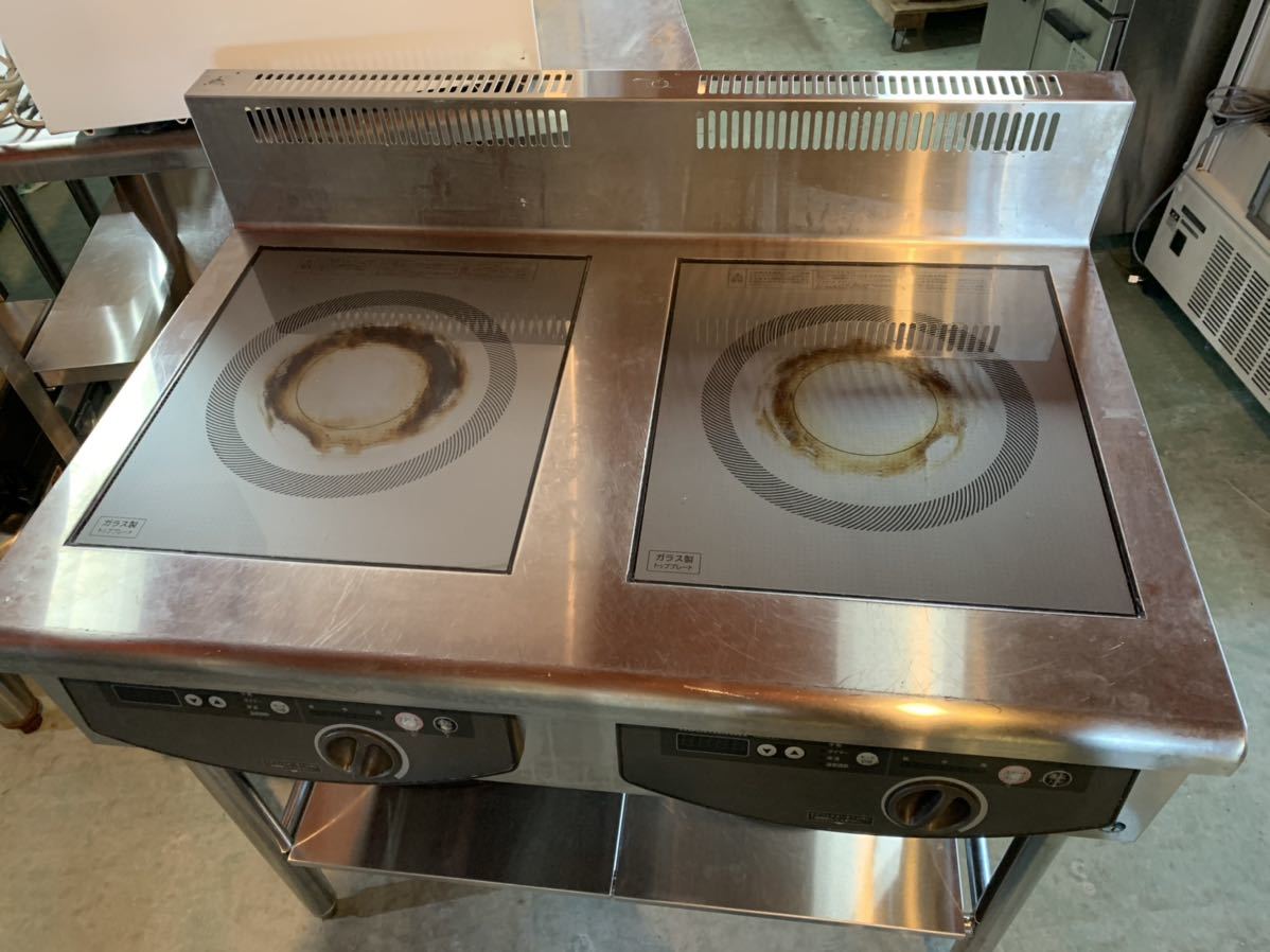 電磁調理機 IHコンロ ホシザキ 星崎 HIH-55TE 900×600 3相200V×2 2連 2015年 ネクスト厨機 兵庫県の業務用厨房 機器の中古・新品販売と買取