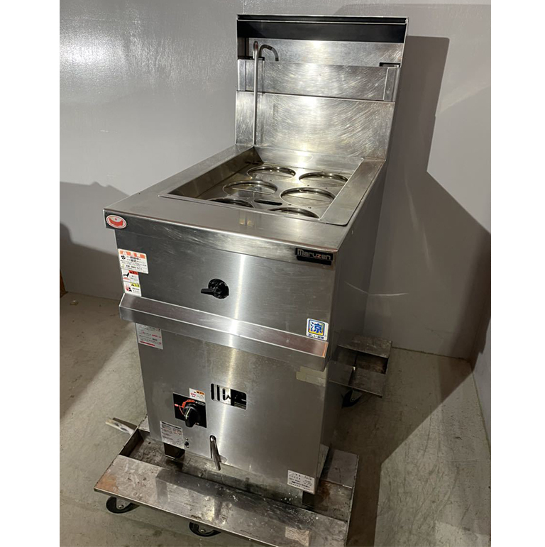 MRLN-06C 角型茹で麺機 マルゼン 涼厨 LPガス 角槽 6テボ シャッター付 