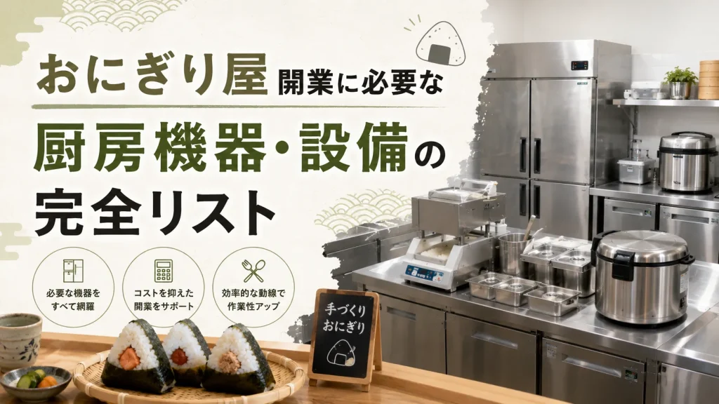おにぎり屋開業の厨房機器＆設備ガイド｜導入費用の目安と失敗しない選び方