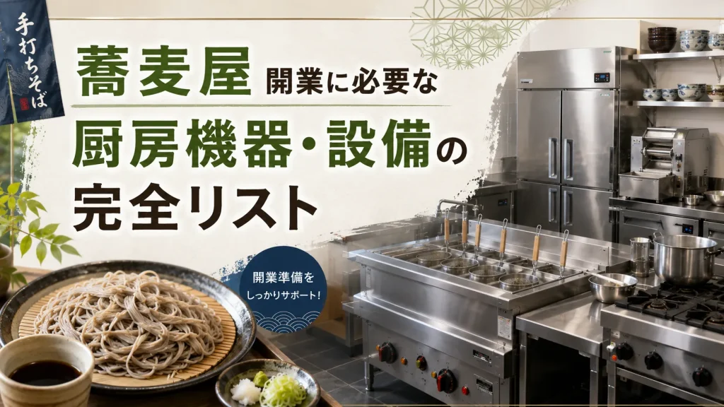 蕎麦屋開業に必要な厨房機器・設備の完全リスト|茹で釜・製麺機の費用相場と賢い選び方
